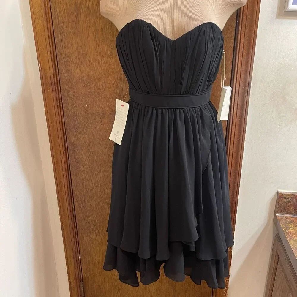 NWT Rami Kashou Bebe Black Cruise Party Wedding Event Dress Size 2 New